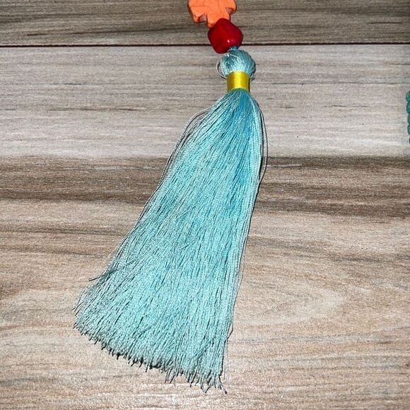 Mala Following Dreams Turquoise Color Bead and Wood Necklace - Picture 2 of 9